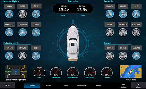 boat switch garmin écran d'accueil