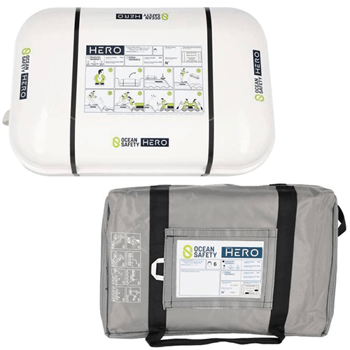 Stockage en sac ou container du Radeau de survie hauturier compact Ocean Safety