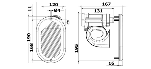 Avertisseur électropneumatique HURRICANE blanc 12V  - Osculati