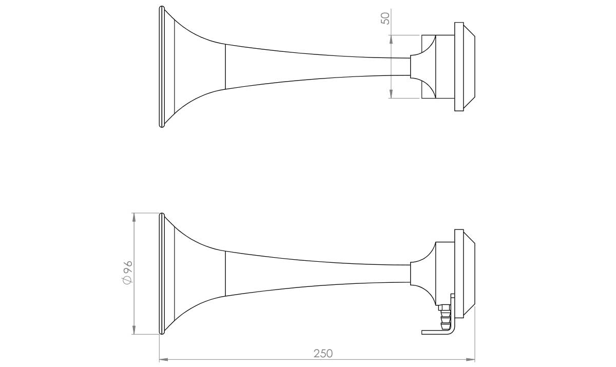 Avertisseur chromé avec 1 klaxon 12 V - Osculati