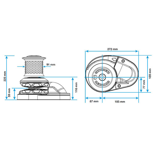 Plan d'encombrement guindeau CPX4 Lewmar